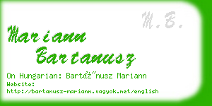 mariann bartanusz business card